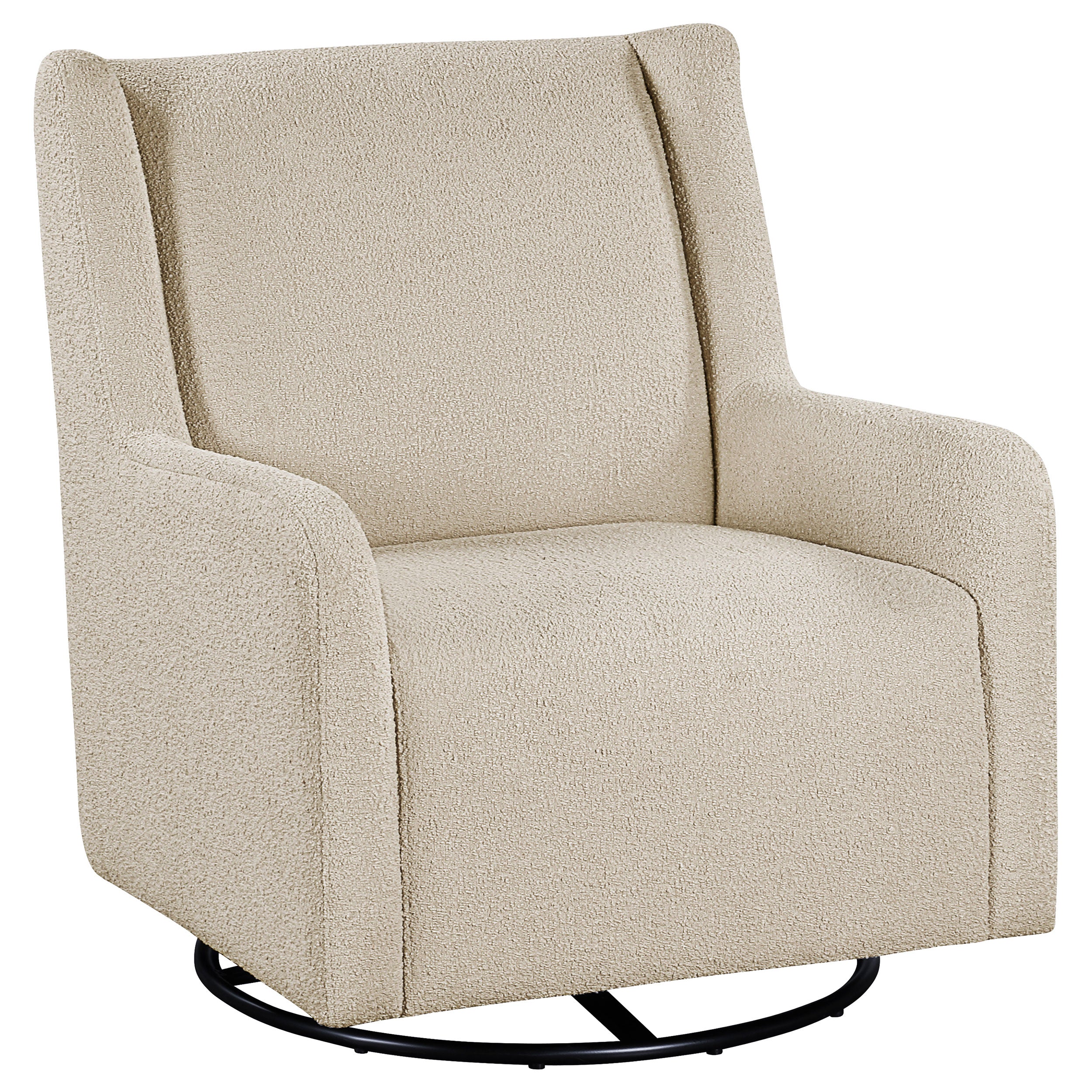 Best Furniture Outlet - Coaster - Serra Boucle Upholstered Swivel Glider Recliner Sandy Beige - 902453