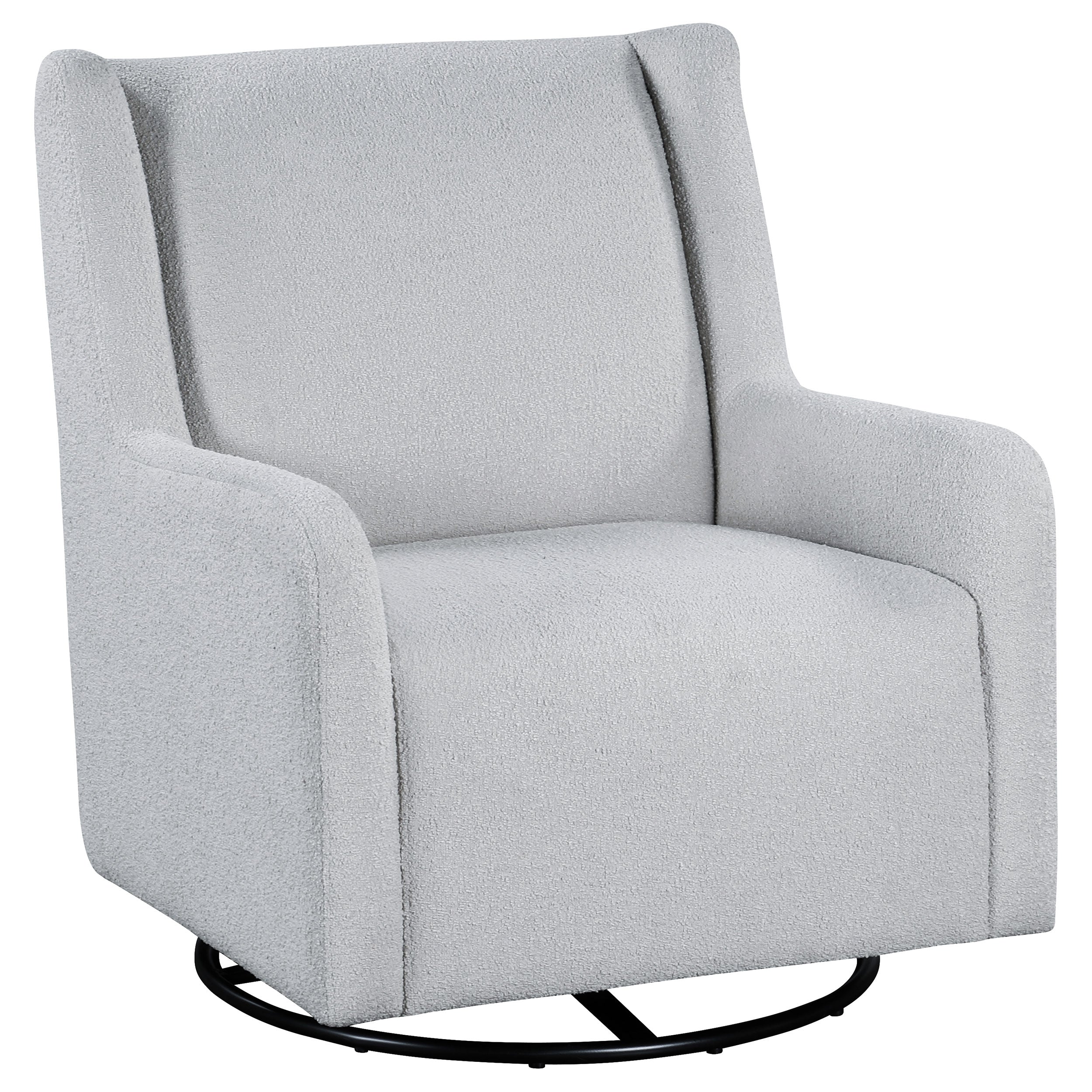 Best Furniture Outlet - Coaster - Serra Boucle Upholstered Swivel Glider Recliner Dove Grey - 902454