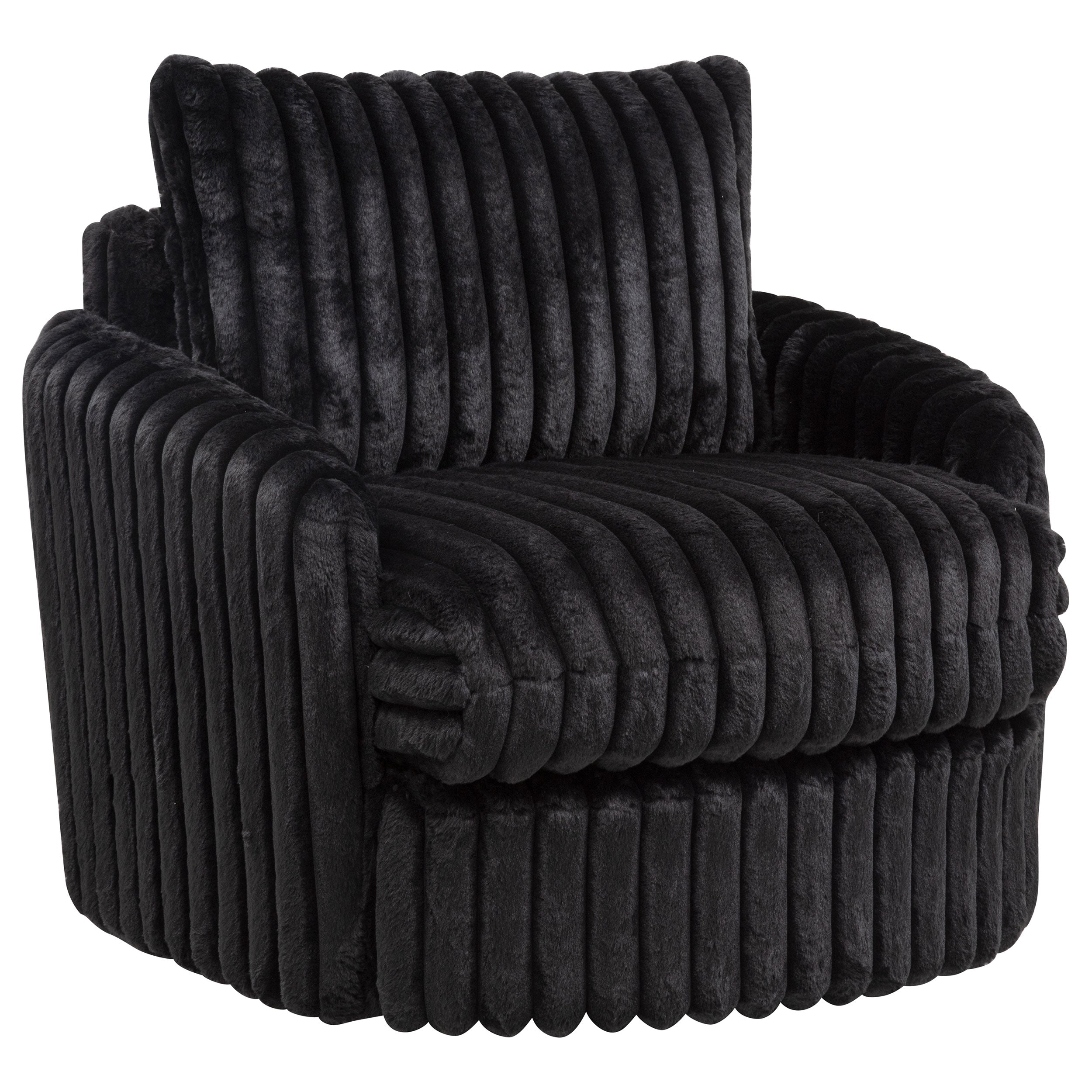 Best Furniture Outlet - Coaster - Sarco Corduroy Upholstered Swivel Accent Arm Chair Black - 902542