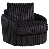 Best Furniture Outlet - Coaster - Sarco Corduroy Upholstered Swivel Accent Arm Chair Black - 902542