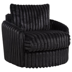 Best Furniture Outlet - Coaster - Sarco Corduroy Upholstered Swivel Accent Arm Chair Black - 902542