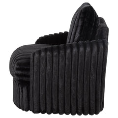 Sarco Corduroy Upholstered Swivel Accent Arm Chair Black