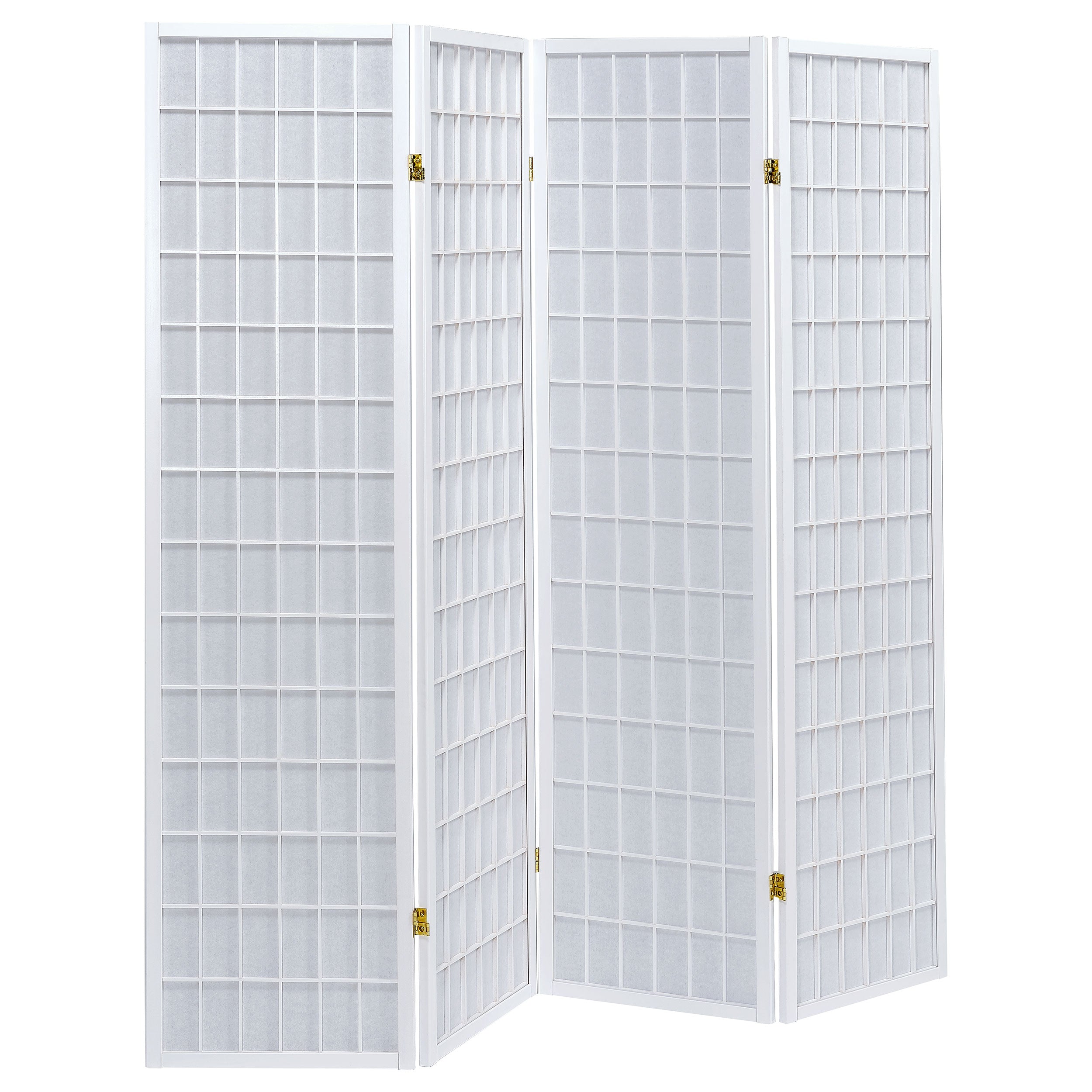 Best Furniture Outlet - Coaster - Roberto 4-Panel Room Divider Folding Shoji Screen White - 902626