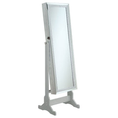 Best Furniture Outlet - Coaster - Elle Cheval Mirror with Jewelry Storage Silver - 902779