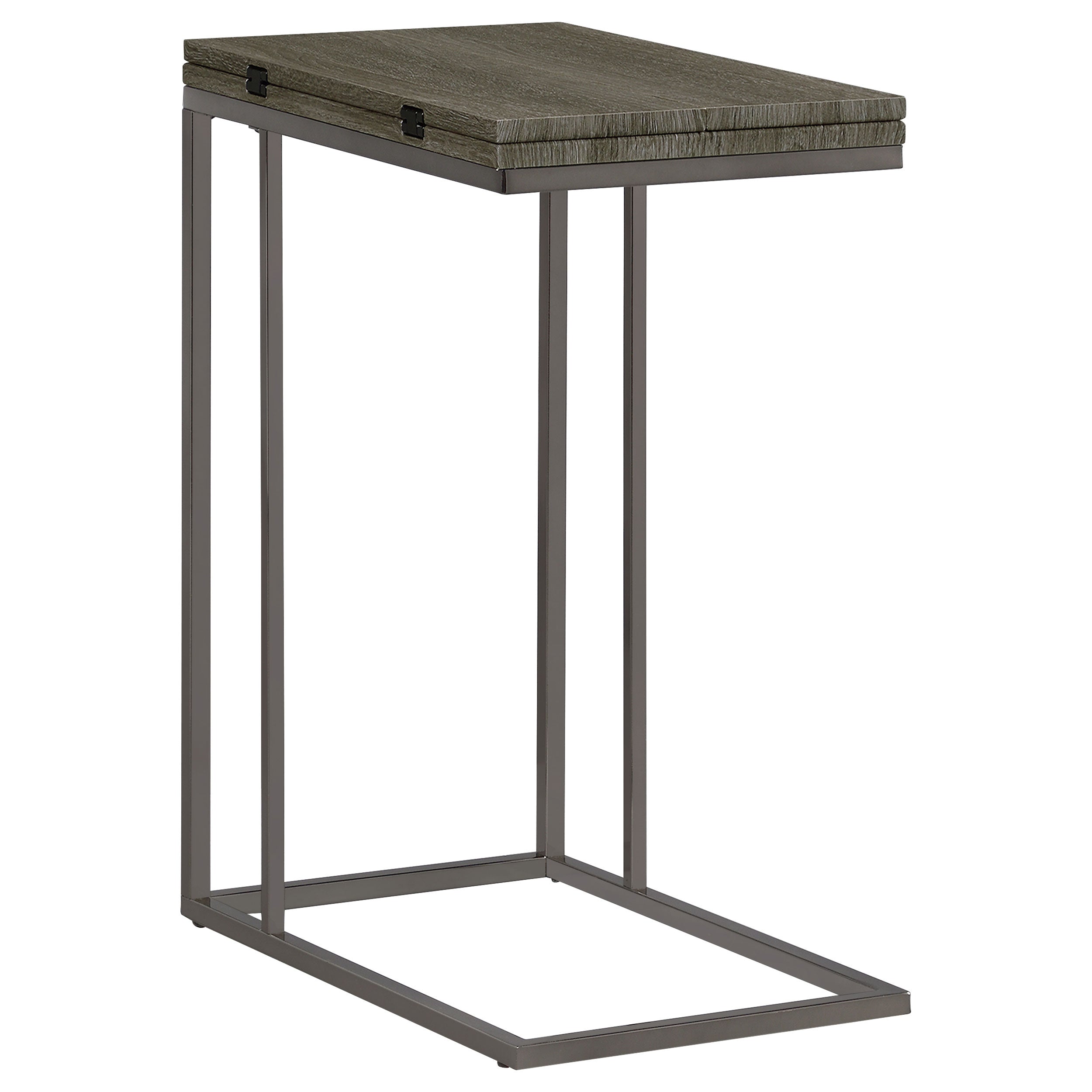 Best Furniture Outlet - Coaster - Pedro Expandable C-Shaped Sofa Side Table Weathered Grey - 902864
