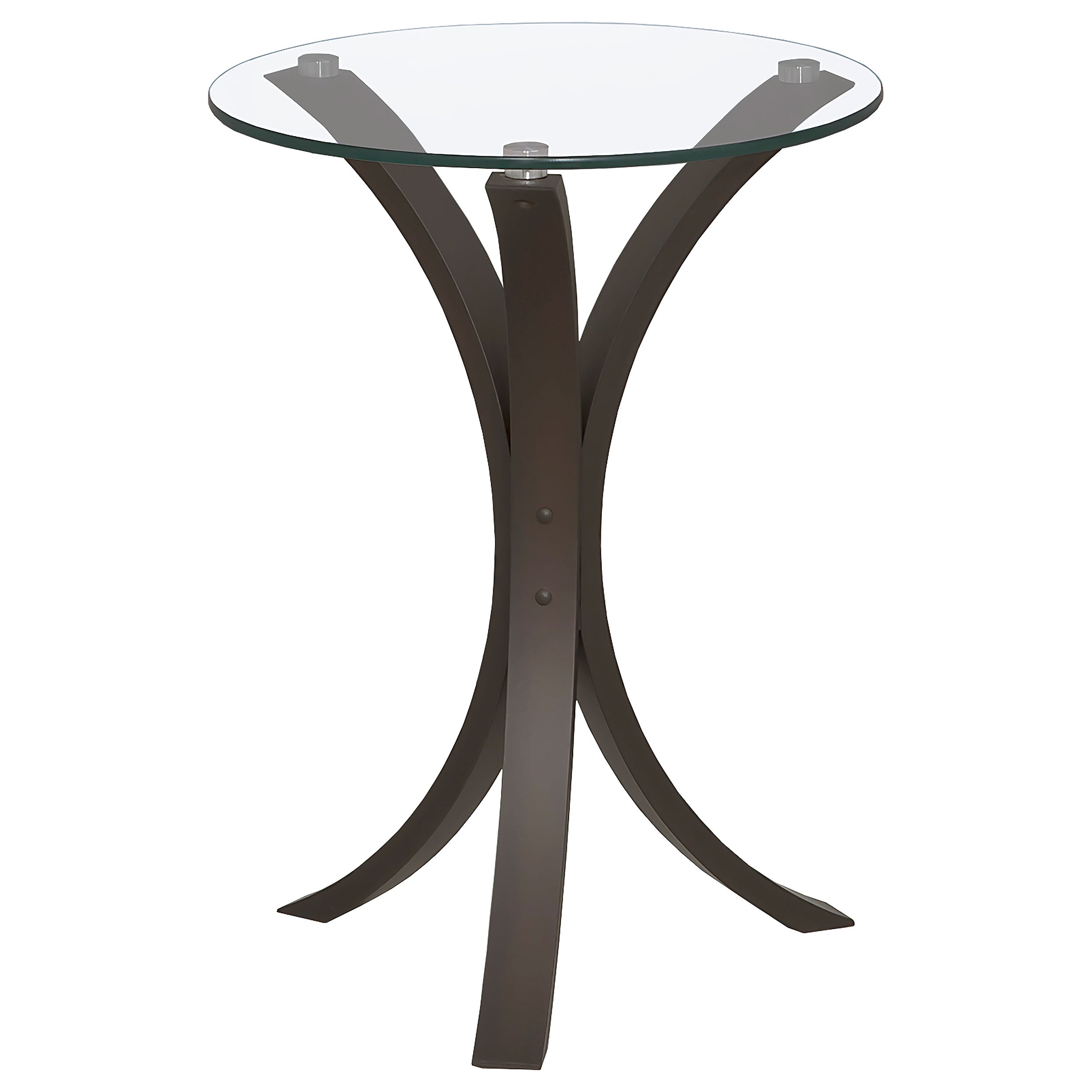 Best Furniture Outlet - Coaster - Edgar Round Glass Top Accent Side Table Cappuccino - 902867