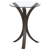 Best Furniture Outlet - Coaster - Edgar Round Glass Top Accent Side Table Cappuccino - 902867