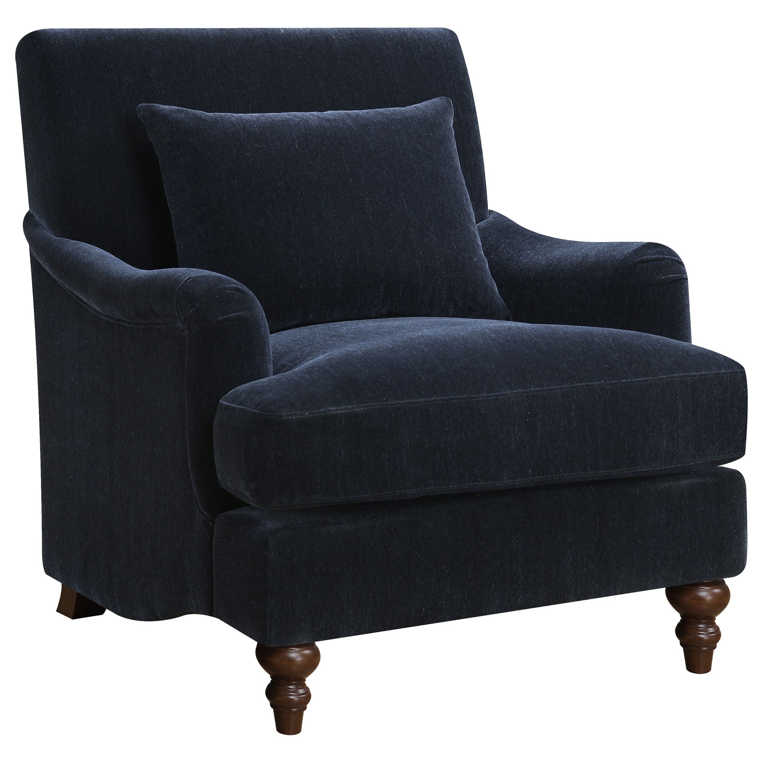 Best Furniture Outlet - Coaster - Frodo Upholstered English Arm Accent Chair Midnight Blue - 902899