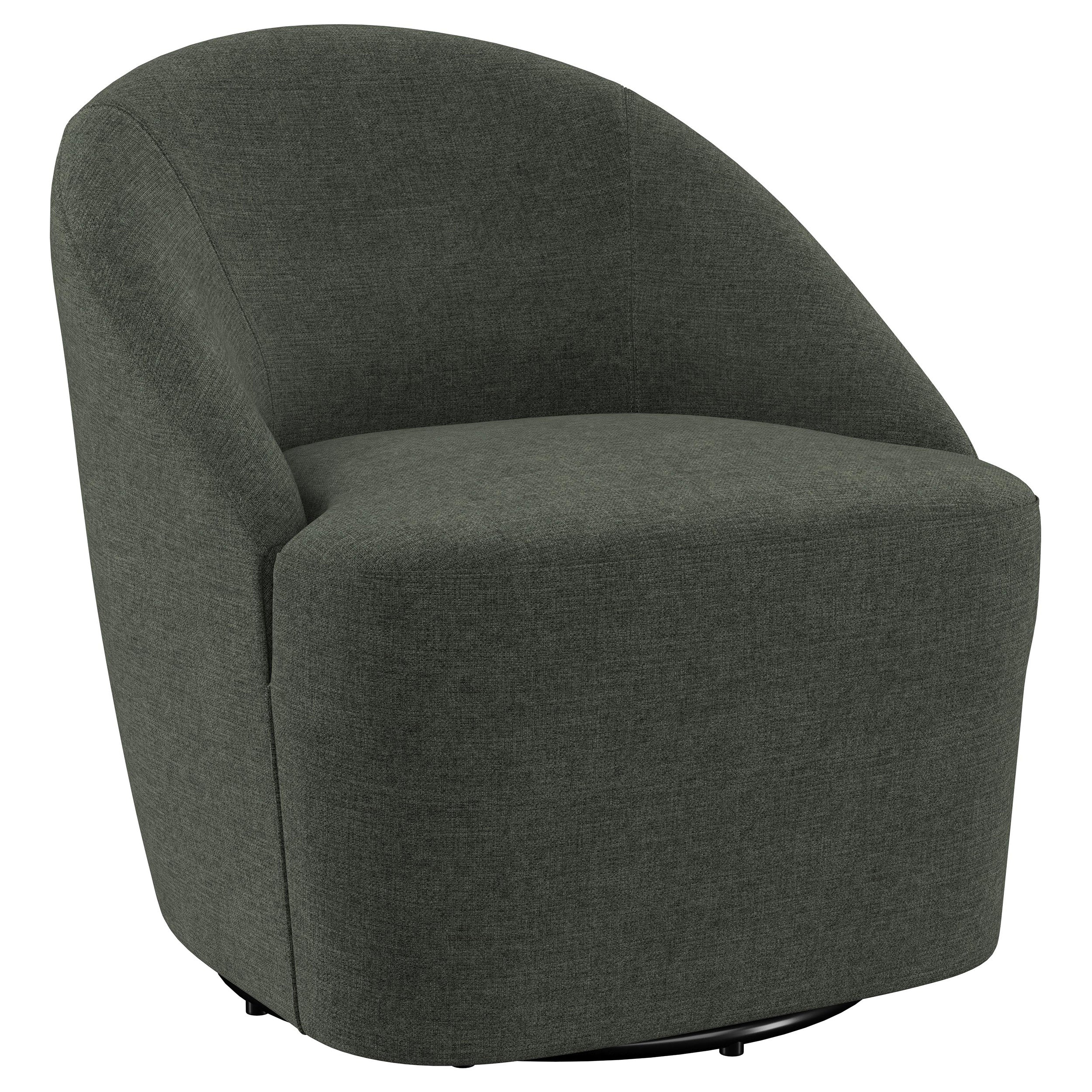 Best Furniture Outlet - Coaster - Leon Upholstered Barrel Accent Swivel Chair Hunter Green - 903075