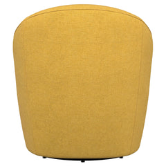 Leon Upholstered Barrel Accent Swivel Chair Mustard Yellow