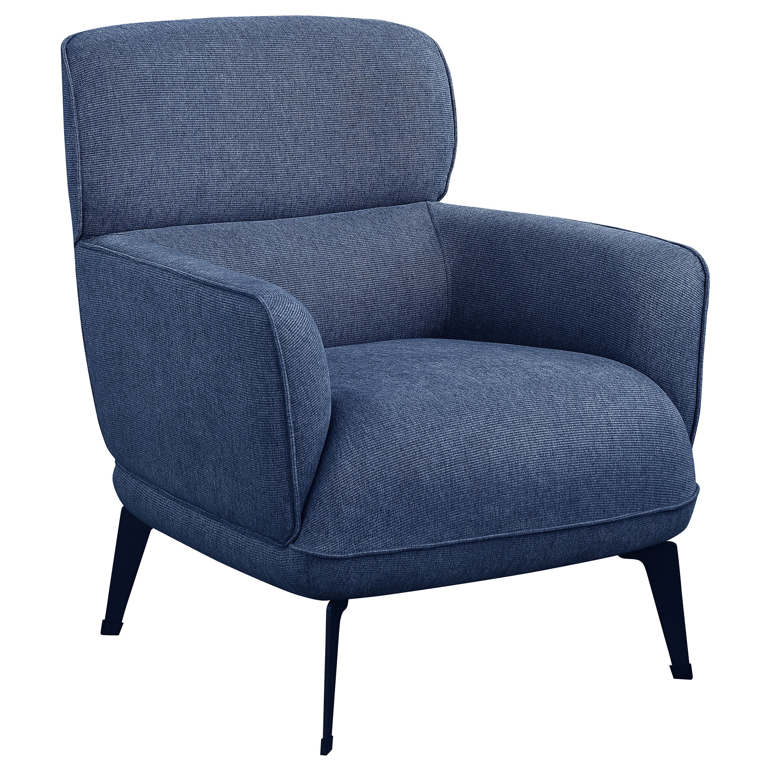 Best Furniture Outlet - Coaster - Andrea Upholstered Crecent Arm Accent Chair Blue - 903083