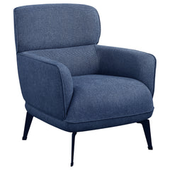 Best Furniture Outlet - Coaster - Andrea Upholstered Crecent Arm Accent Chair Blue - 903083