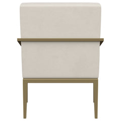 Kirra Upholstered Metal Arm Accent Chair Cream