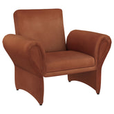 Best Furniture Outlet - Coaster - Liana Upholstered Roll Arm Accent Armchair Rust Orange - 903150