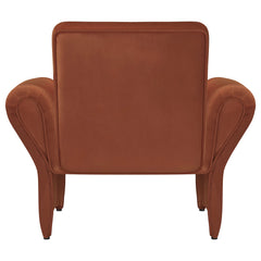 Liana Upholstered Roll Arm Accent Armchair Rust Orange