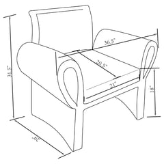 Liana Upholstered Roll Arm Accent Armchair Rust Orange
