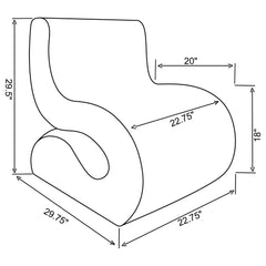 Ronea Boucle Upholstered Armless Curved Chair Charcoal