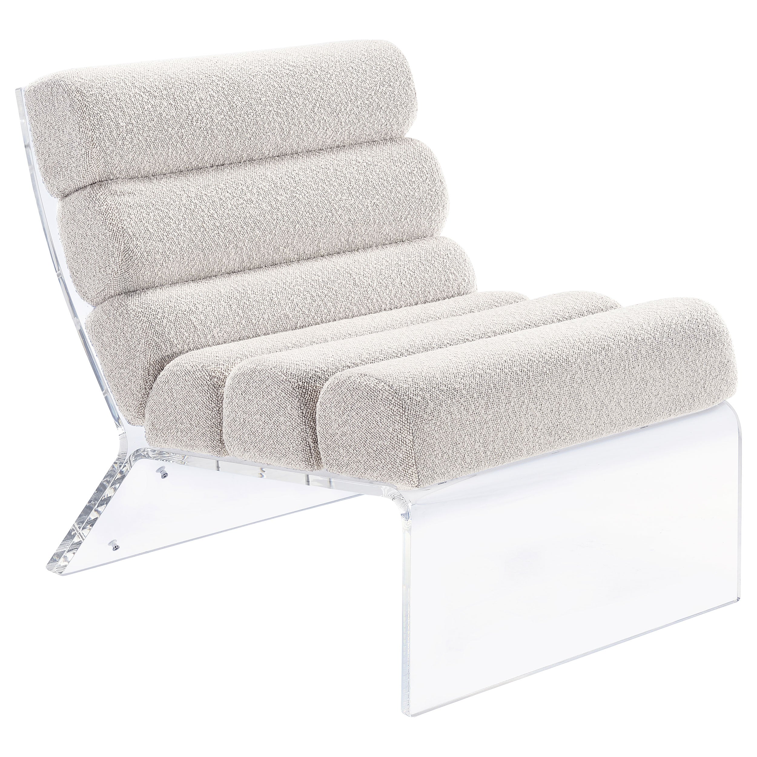 Best Furniture Outlet - Coaster - Serreta Boucle Upholstered Armless Acrylic Chair Ivory - 903161
