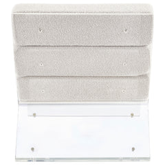 Serreta Boucle Upholstered Armless Acrylic Chair Ivory