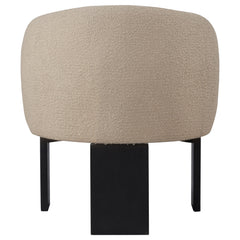 Valdez Boucle Upholstered Barrel Back Accent Chair Beige