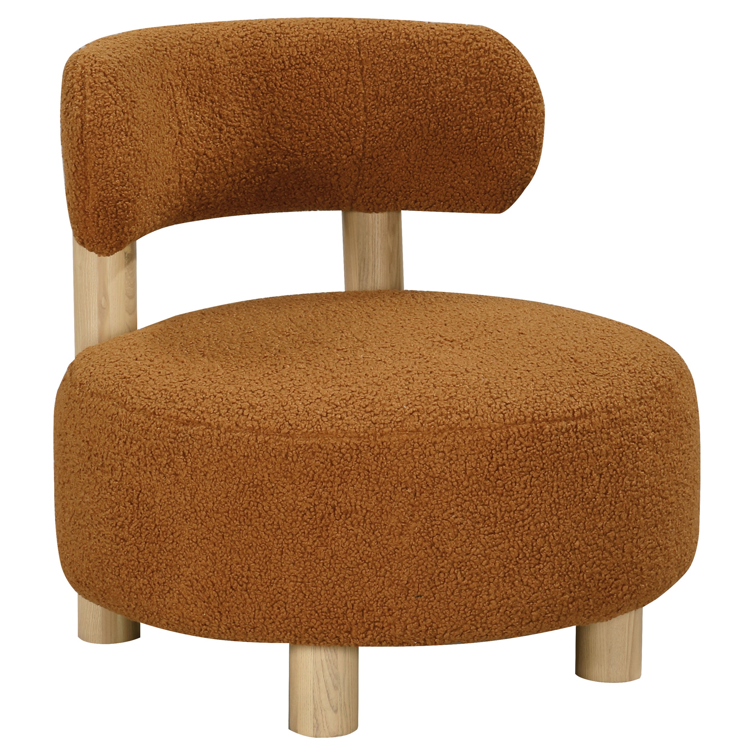 Best Furniture Outlet - Coaster - Zonie Boucle Upholstered Barrel Back Accent Chair Orange - 903167