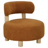 Best Furniture Outlet - Coaster - Zonie Boucle Upholstered Barrel Back Accent Chair Orange - 903167