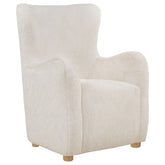 Best Furniture Outlet - Coaster - Thornton Faux Fur Upholstered Wingback Lounge Accent Chair Ivory - 903175