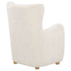 Thornton Faux Fur Upholstered Wingback Lounge Accent Chair Ivory