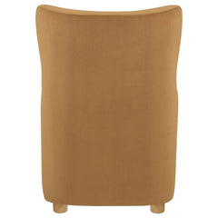 Thornton Velvet Upholstered Wingback Lounge Accent Chair Cognac