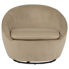 Myernick Velvet Upholstered Swivel Accent Chair Camel