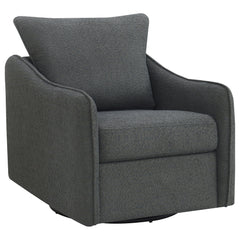 Best Furniture Outlet - Coaster - Madia Upholstered Sloped Arm Swivel Glider Chair Charcoal - 903393
