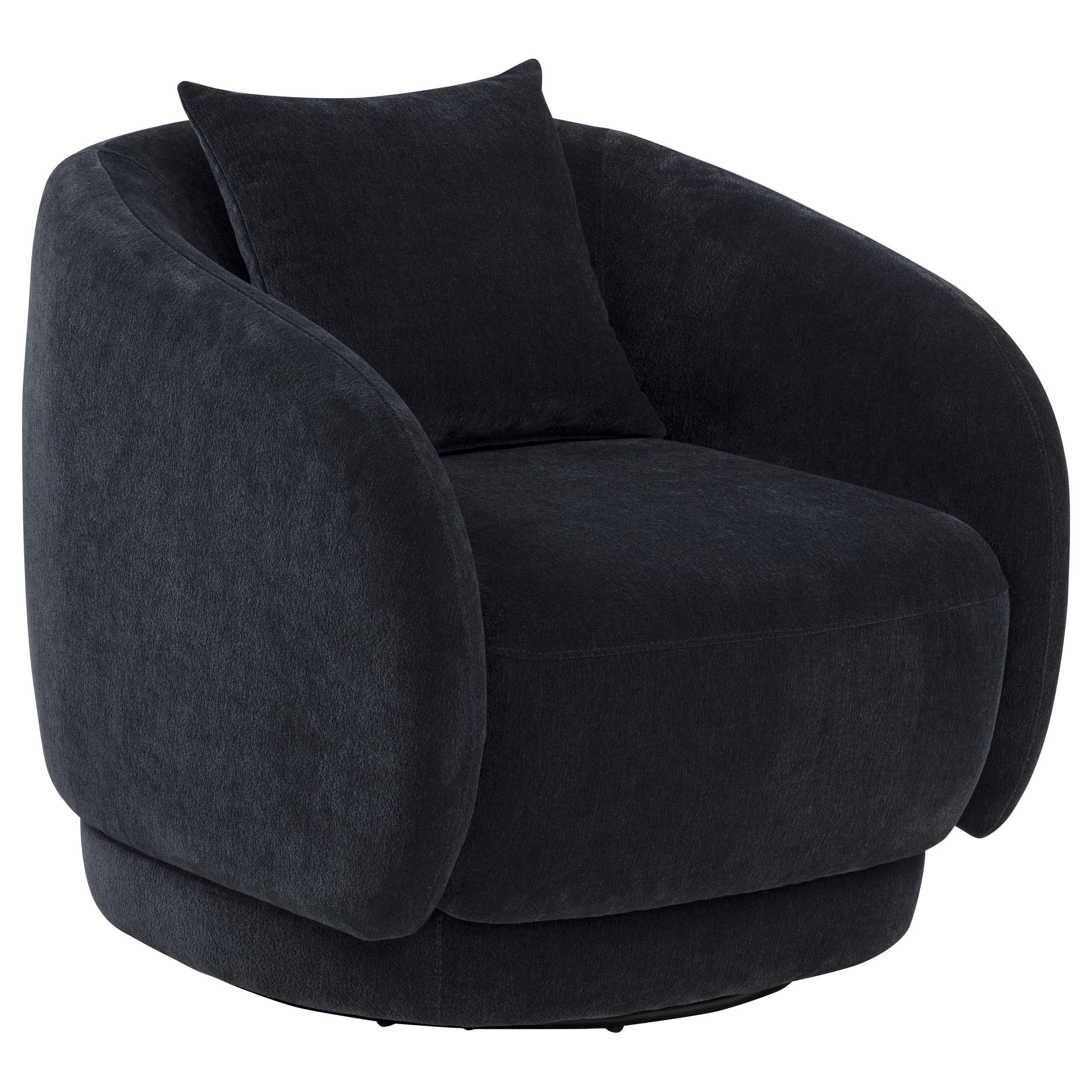 Best Furniture Outlet - Coaster - Arnaud Chenille Upholstered Swivel Accent Chair Navy - 903487