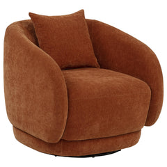 Best Furniture Outlet - Coaster - Arnaud Chenille Upholstered Swivel Accent Chair Burnt Orange - 903488