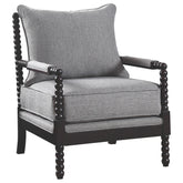 Best Furniture Outlet - Coaster - Blanchett Upholstered Bobbin Accent Chair Grey and Black - 903824