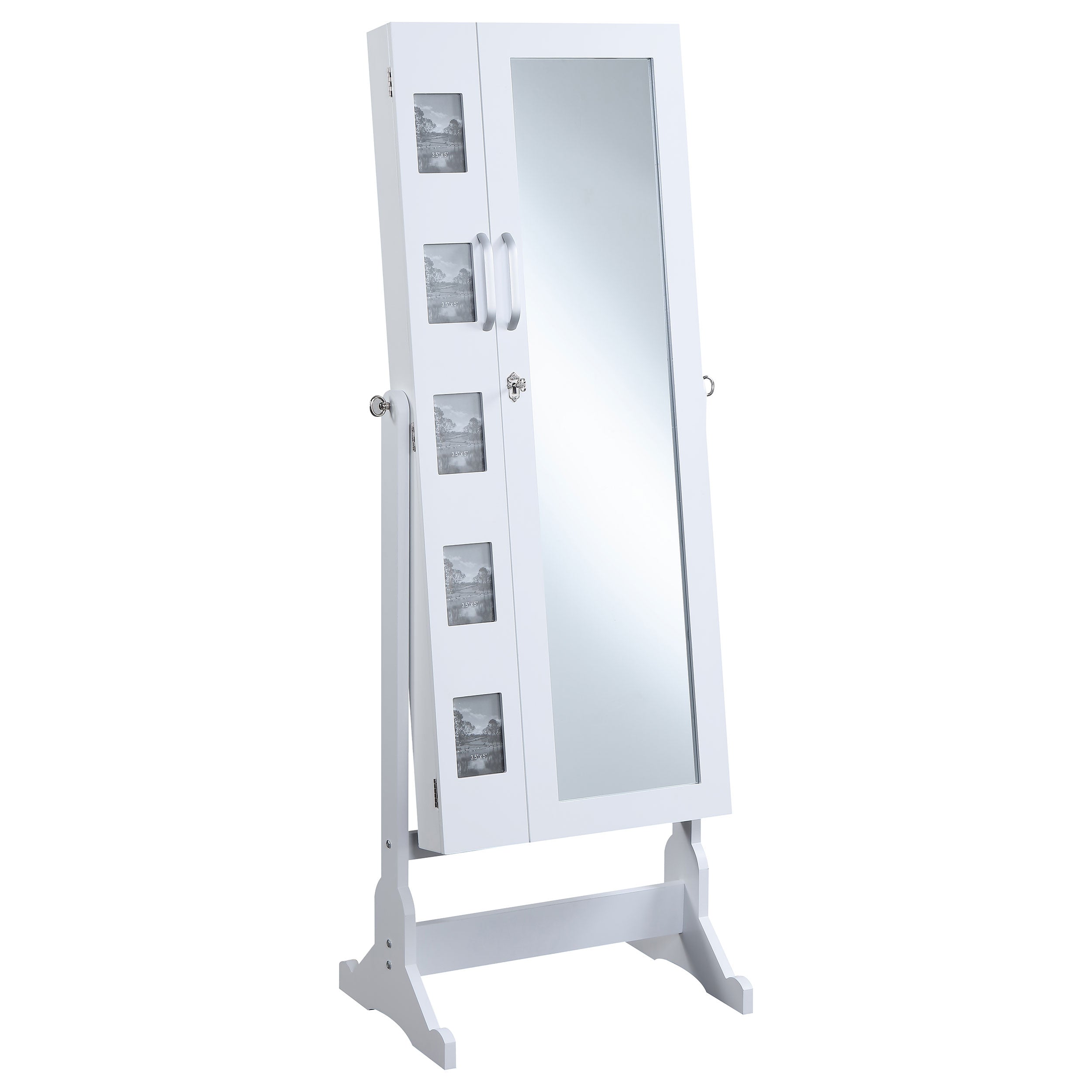 Best Furniture Outlet - Coaster - Doyle Cheval Mirror with Jewelry Storage White - 904031