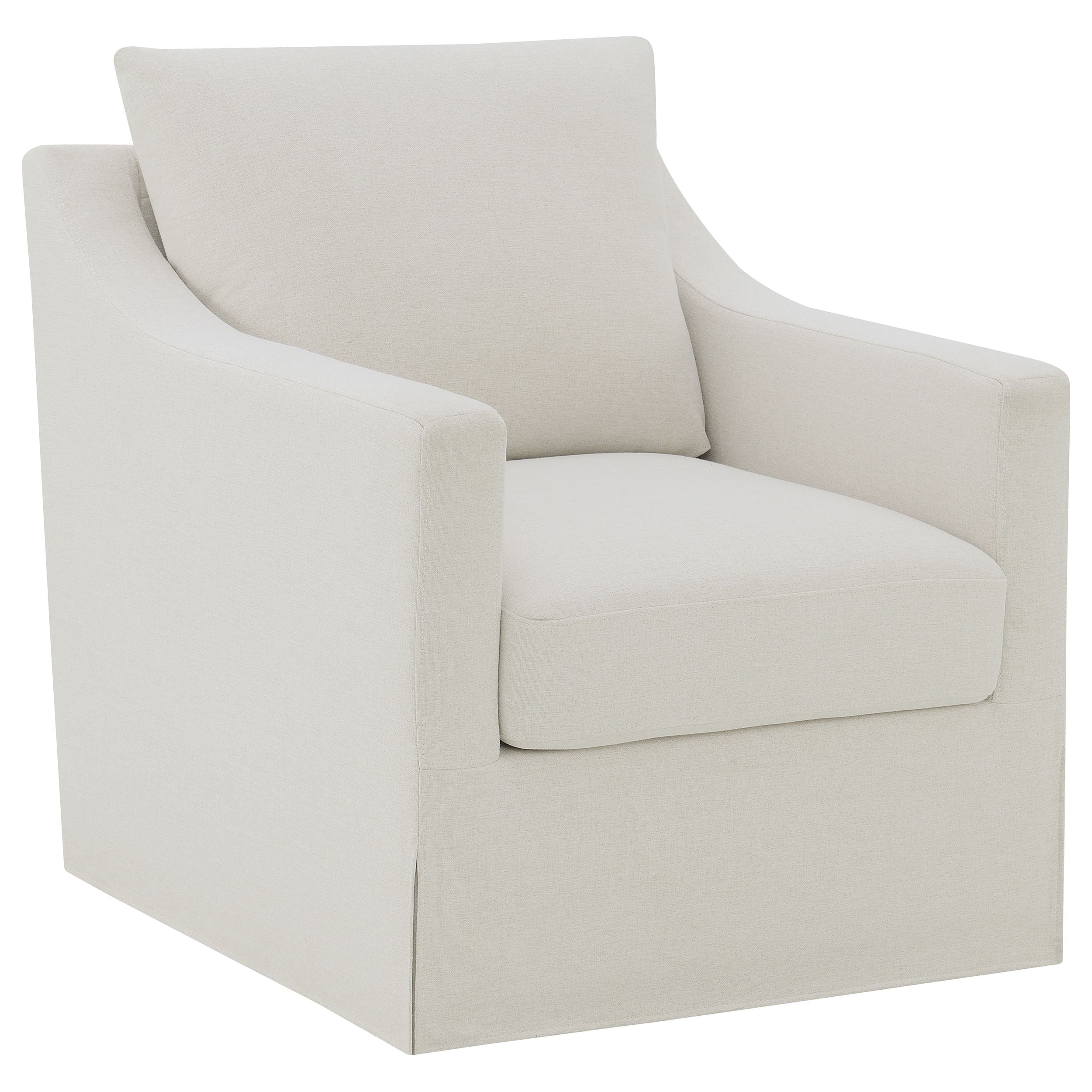 Best Furniture Outlet - Coaster - Winter Upholstered Sloped Arm Accent Swivel Chair Beige - 904133