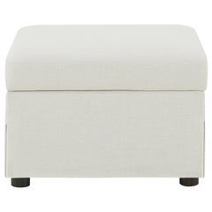 Winter Upholstered Hydraulic Lift Top Storage Ottoman Beige