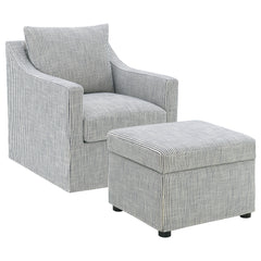 Winter Upholstered Sloped Arm Accent Swivel Chair Grey