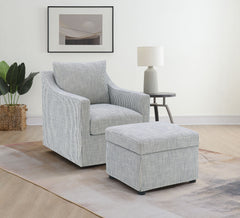 Winter Upholstered Hydraulic Lift Top Storage Ottoman Grey