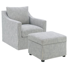 Winter Upholstered Hydraulic Lift Top Storage Ottoman Grey
