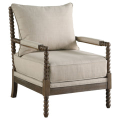 Best Furniture Outlet - Coaster - Blanchett Upholstered Bobbin Accent Chair Beige and Natural - 905362