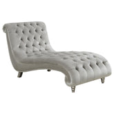 Best Furniture Outlet - Coaster - Lydia Velvet Upholstered Tufted Chaise Grey - 905468