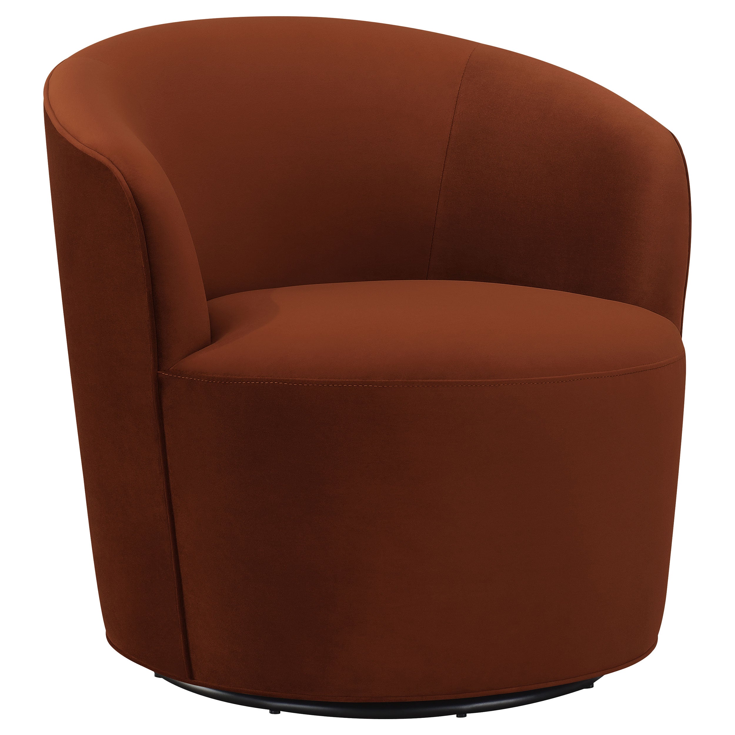 Best Furniture Outlet - Coaster - Joyce Upholstered Barrel Back Swivel Chair Burnt Orange - 905631