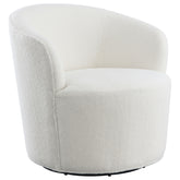 Best Furniture Outlet - Coaster - Joyce Upholstered Barrel Back Swivel Chair White - 905633