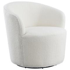 Best Furniture Outlet - Coaster - Joyce Upholstered Barrel Back Swivel Chair White - 905633