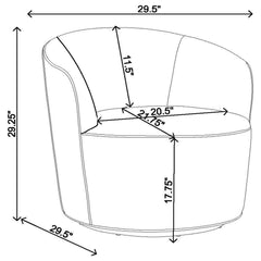Joyce Upholstered Barrel Back Swivel Chair White