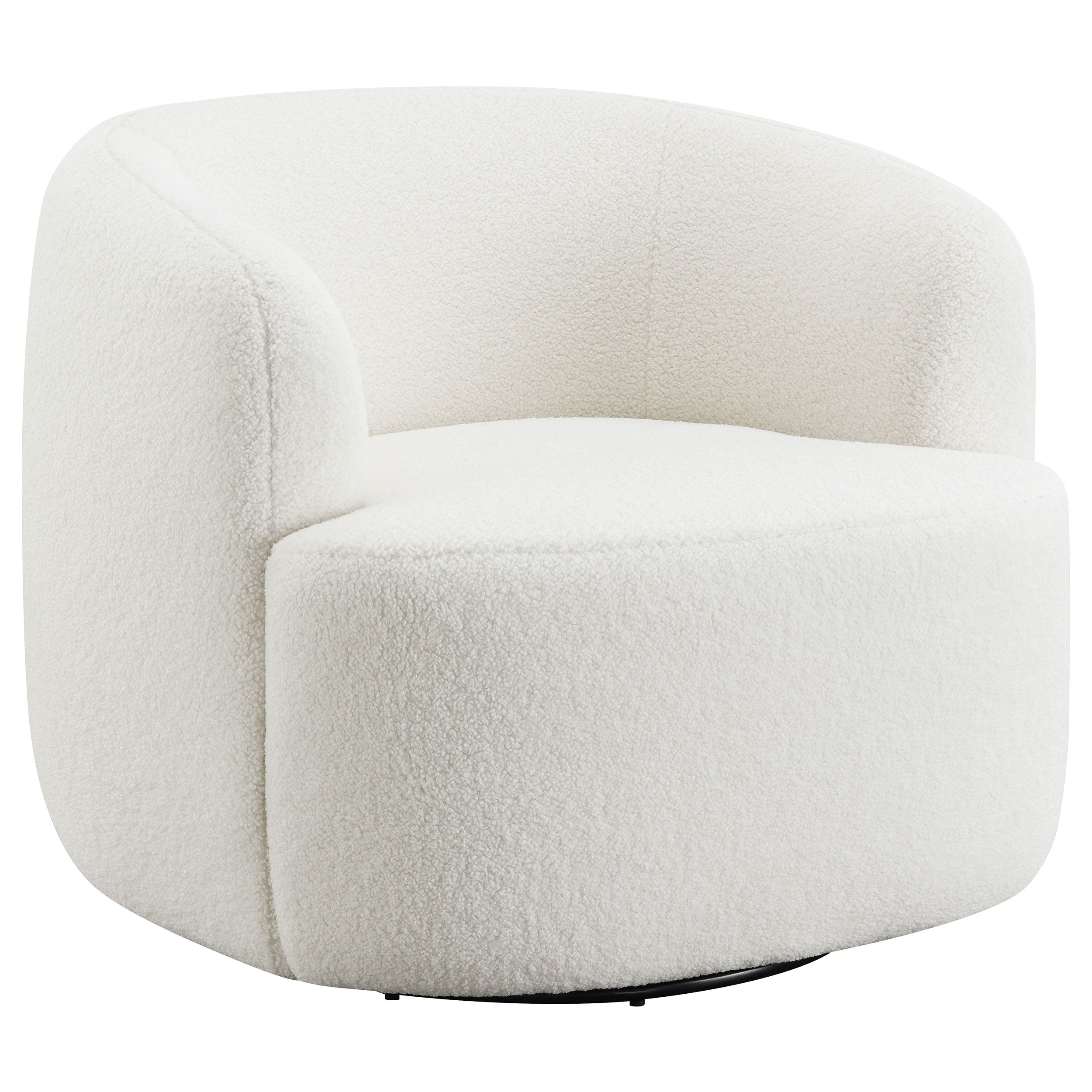 Best Furniture Outlet - Coaster - Hudson Faux Sheepskin Upholstered Swivel Chair Natural - 905726