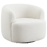 Best Furniture Outlet - Coaster - Hudson Faux Sheepskin Upholstered Swivel Chair Natural - 905726