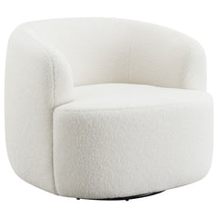 Best Furniture Outlet - Coaster - Hudson Faux Sheepskin Upholstered Swivel Chair Natural - 905726
