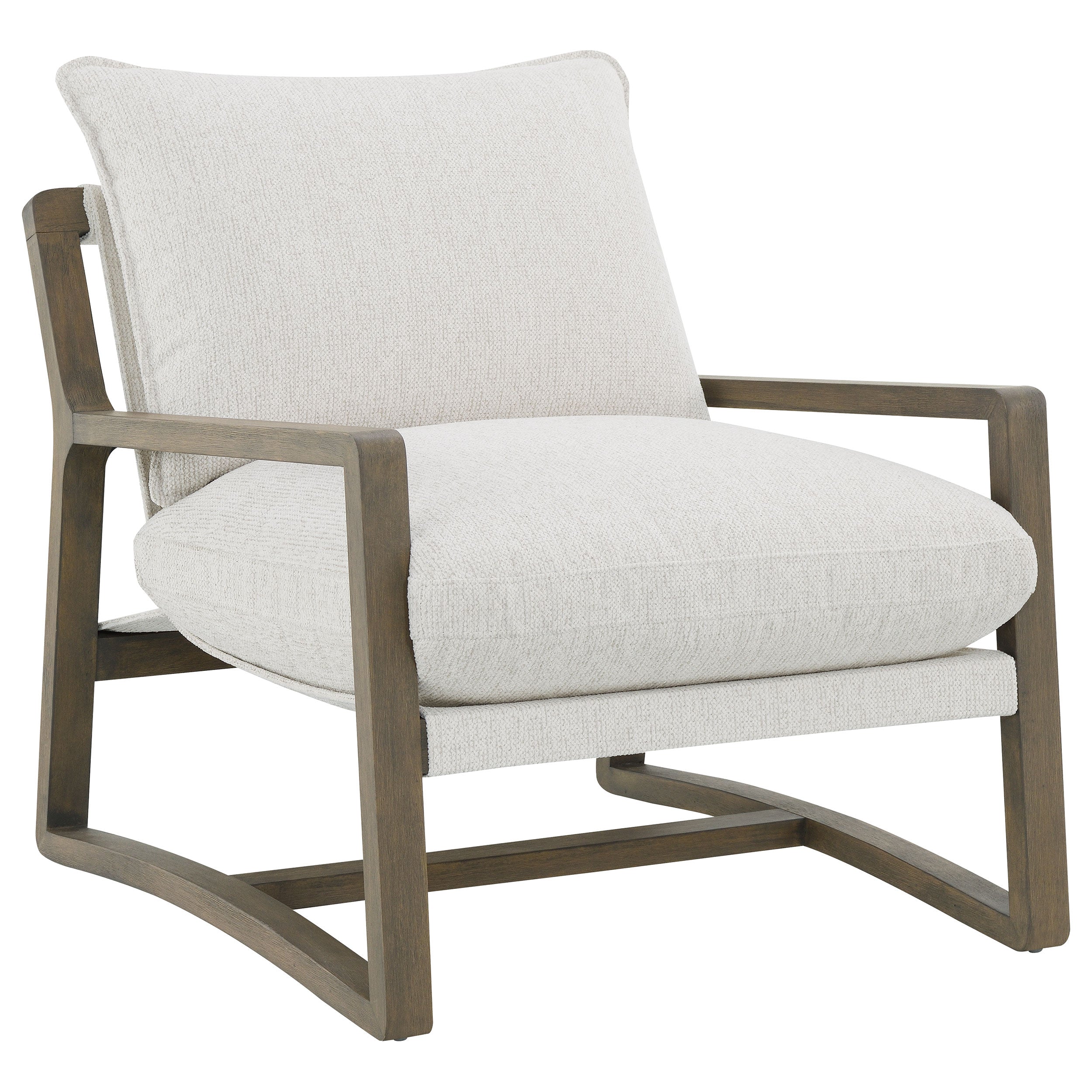 Best Furniture Outlet - Coaster - Geneva Boucle Upholstered Wood Arm Accent Chair Sand - 907509